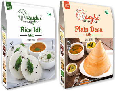 Maayka - Ek Atoot Rishta Plain Dosa & Rice Idli Mix 200 GM + 200 GM 400 g(Pack of 2)