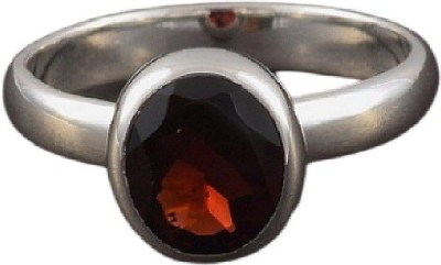 Jaipur Gemstone Copper Garnet Sterling Silver Plated Ring