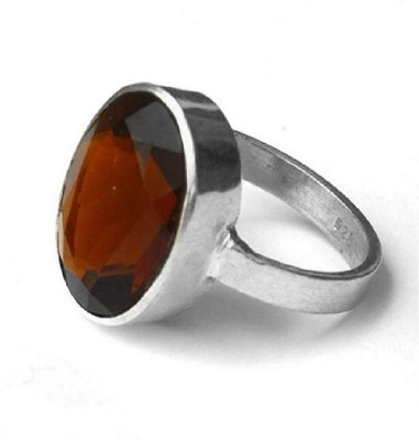 KUNDLI GEMS Gomed stone ring Natural Garnet certified stone unheated & untreated Astrological Purpose for Men & women Stone Garnet Silver Plated Ring