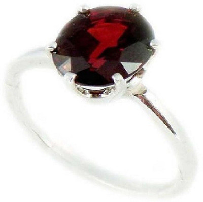 KUNDLI GEMS Gomed ring Natural stone Garnet/hessonite precious stone beautiful look in girl finger’s for Girls & Women Stone Garnet Silver Plated Ring