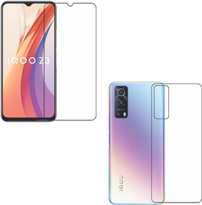 wooden craft Front and Back Screen Guard for iQOO Z3 {Flexible}, V2073A, Z3(Pack of 2)