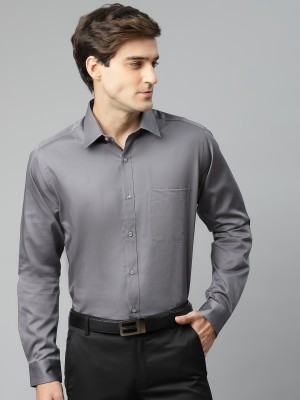 Raymond Men Solid Formal Grey Shirt