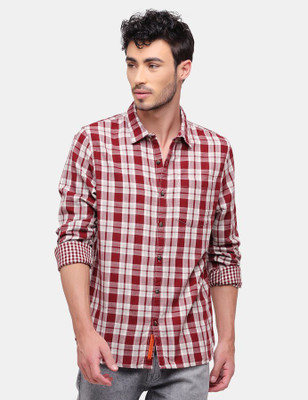 SINGLE by Ranbir Kapoor Men Printed Casual Maroon Shirt