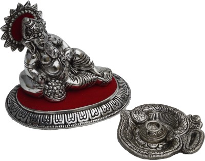 eCraftIndia Combo of Lord Ganesha Idol and Incense Stick Holder(Agarbatti Stand) Decorative Showpiece  -  13.75 cm(Marble, Multicolor)