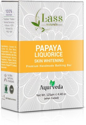 LASS NATURALS Papaya & Liquorice Handmade Soap – Aromatic Soap for Whitening the Skin, 125 g(125 g)