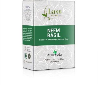 LASS NATURALS Neem and Basil Handmade Premium Bathing Soap 125g each (Pack of 4)(4 x 125 g)