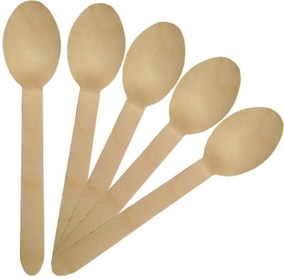 ACHIEVERPACKER Disposable Wooden Table Spoon Set(Pack of 300)