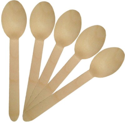 ACHIEVERPACKER Disposable Wooden Table Spoon Set(Pack of 200)