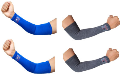Glitter Cotton Arm Sleeve For Men & Women(Free, Blue, Grey)