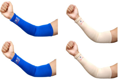 Glitter Cotton Arm Sleeve For Men & Women(Free, Blue, Beige)