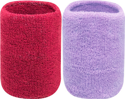 Neska Moda Cotton Wrist Band Fitness Band(Maroon, Purple, Pack of 2)