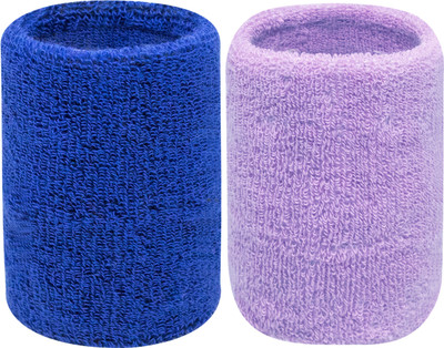 Neska Moda Cotton Wrist Band Fitness Band(Blue, Purple, Pack of 2)
