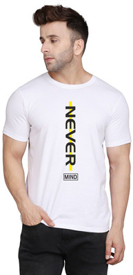 SLOWLORIS Typography Men Round Neck White T-Shirt