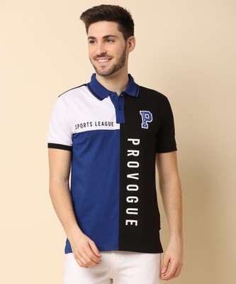 provogue color block men polo neck 
