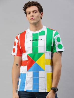 Kook N Keech Printed Men Round Neck Multicolor T-Shirt