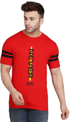 SLOWLORIS Printed Men Round Neck Red T-Shirt