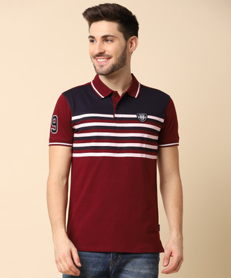 PROVOGUE Striped Men Polo Neck Multicolor T-Shirt