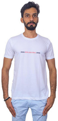 Kiva Fashion Typography Men Round Neck White T-Shirt