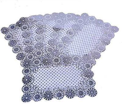 KUBER INDUSTRIES Rectangular Pack of 6 Table Placemat(Silver, PVC)