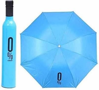 TORIVO Newest Stylish Windproof Double Layer Small Lightweight Folding Portable Wine Umbrella with Bottle Cover for UV Protection & Rain Umbrella(Blue)