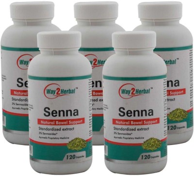 Way2Herbal Senna 120 capsules (Pack of 5)(5 x 90 mg)