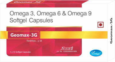 Leeford Geomax-3G Omega Softgel Capsules Pack of 3(3 x 10 Tablets)