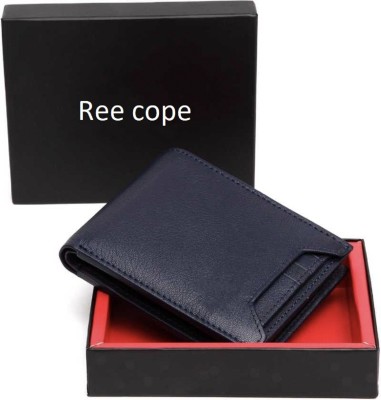 ree cope Men Casual, Trendy, Travel Blue Genuine Leather Wallet(6 Card Slots)