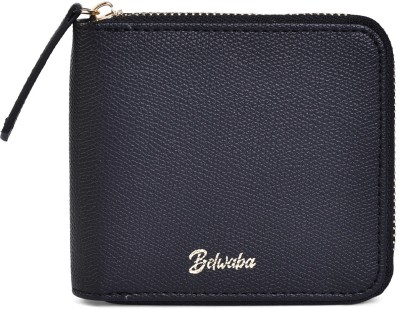 Belwaba Women Black Artificial Leather Wallet(3 Card Slots)