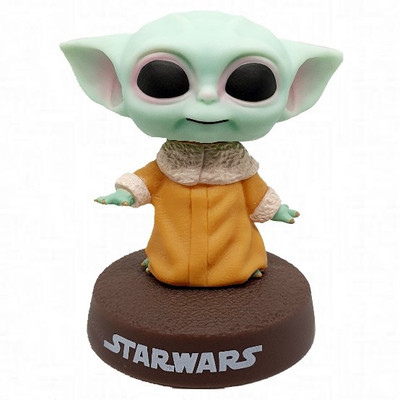 Daiyamondo Standing Baby Yoda Star Wars Bobble HEad With Great Finish and Best Packing With Strong PVC Body Looks Great On Car Dash Board Office Desk ( Sitting Baby Yoda With Ball Bobble head Spring Head)(Multicolor)