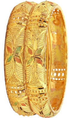 SHREEJIART Brass Gold-plated Bangle Set(Pack of 2)