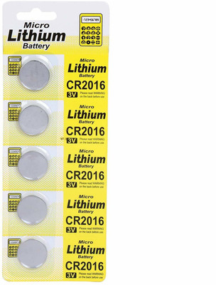 Villy CR 2016  3V Micro Lithium Button Coin Cell  Battery(Pack of 5)