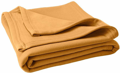 Urban Arts Solid Single Fleece Blanket for  Mild Winter(Microfiber, Gold)
