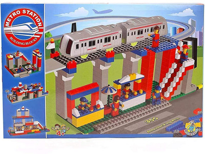 GREEN WAY Metro Station Building Interlocking Blocks Set For Kids -355 pcs(Multicolor)