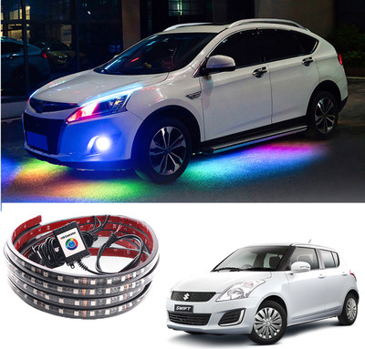 RKPSP LED Car Interior Decorative Plastic Floor Atmosphere Strip Lighting Kit With Mobile App Control For Swift Old (Universsal) Car Fancy Lights(Multicolor)