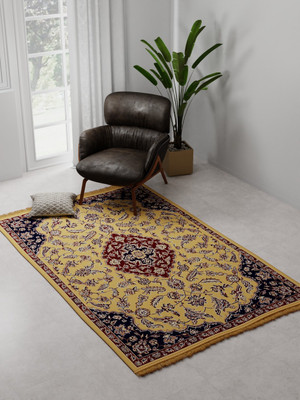 Raymond Home Beige Polyester Carpet(5 ft,  X 7 ft, Rectangle)