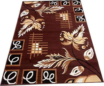 SM Handloom CARPET Brown Silk Carpet(6 ft,  X 8 ft, Rectangle)