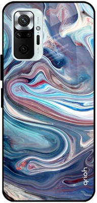 QRIOH Glass Back Cover for Mi Redmi Note 10 Pro Max(Multicolor, Grip Case, Silicon, Pack of: 1)