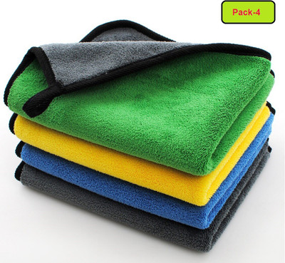 NATURE SKY Microfiber Car Towel Pack-4 Wet and Dry Microfiber Cleaning Cloth(4 Units)