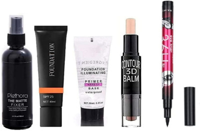 Plethora Highlighter and Contour Stick Highlighter (cream) Concealer & waterproof eyeliner 36 hour 15 g (black) & Makeup Base Primer 50ML & Makeup Matte Fixer & Matte Liquid Tube Foundation(5 Items in the set) Plethora Highlighter and Contour Stick Highlighter (cream) Concealer & waterproof eyeliner 36 hour 15 g (black) & Makeup Base Primer 50ML & Makeup Matte Fixer & Matte Liquid Tube Foundation(5 Items in the set)