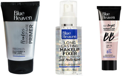 BLUE HEAVEN primer & make up fixer & foundation(3 Items in the set)