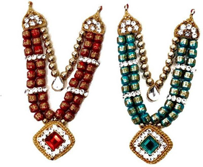 DURGA HOSIERY laddu gopal heavy colourful stones mala for size - 4-5 number pack of 2 Deity Ornament(laddu gopal mala combo)