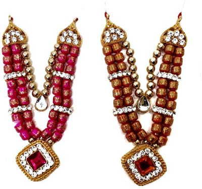 DURGA HOSIERY laddu gopal heavy colourful fancy stones mala for size - 4-5 number pack of 2 Deity Ornament(laddu gopal mala combo)