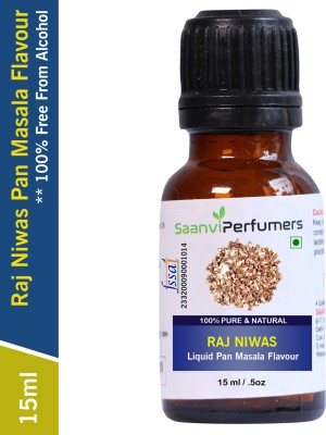 Saanvi perfumers Raj Niwas Pan Masala Flavour For Used in Gutkha, Pan Masala, and Other Desserts (No Chemical | No Preservatives) Pan Masala Liquid Food Essence(15 ml)