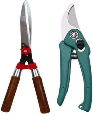 ERIN Gardening Tool Set Pack of 2 Pcs Contains heavy Duty Grass cutter/ Hedge shear cutter with Pruner/ trimmer Garden Tool Kit(2 Tools)