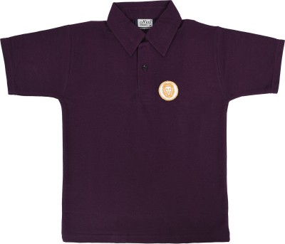 NEO GARMENTS Boys Solid Pure Cotton Regular T Shirt(Purple, Pack of 1)