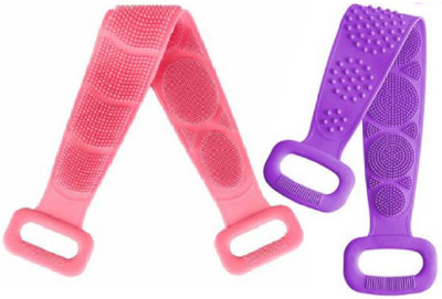 VAAMnational Body Scrubber Double Side Shower Exfoliating Belt Waterproof And Easy Body Back Side and Foot Cleaning Brush