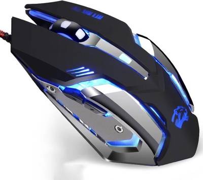 VIBOTON TINJI TJ-7 Wired USB Gaming Mouse,1600DPI LED Backlight 6 Button,4 Color Breathing Lights, 1.5M Nylon cable for gamers Wired Optical Gaming Mouse Wired Optical  Gaming Mouse  (USB 2.0, Black)