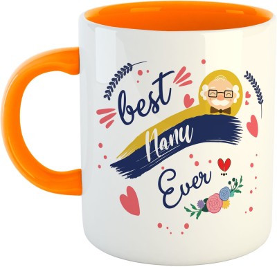 ARTBUG Best Brother Ever Ceramic Coffee - Best Gift for Bhai,Bhaiya, Brother on Raksha Bandhan, Bhai Dooj, Birthday, Anniversary - Orange Ceramic Coffee Mug(350 ml)