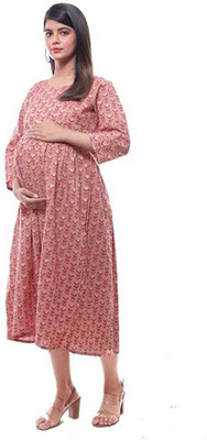Lakshita Enterprises Women Maternity/Nursing Nighty(Brown)