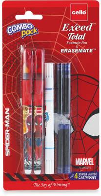 cello Exeed Spiderman Fountain Pen  (Pack of 7, Blue)